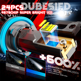 LED Headlight Bulbs, H11/H4/9005 (HB3)/9006 (HB4) Compatible, 300W 30000 LM 6500K (2-Pack)