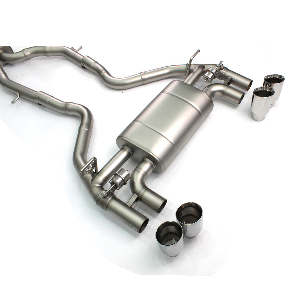 Catback Exhaust for BMW M2 Competition (F87, 2018–2021) – T304 Stainless or Titanium, Dual Midpipes, Remote Valve Control