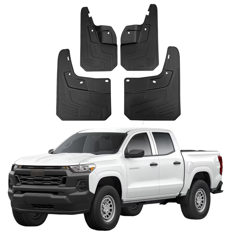 Amancarport® No‑Drill Mud Flaps for Chevrolet Colorado 2023–2026 Custom Fit All‑Weather Front & Rear Splash Guards (4PCS)