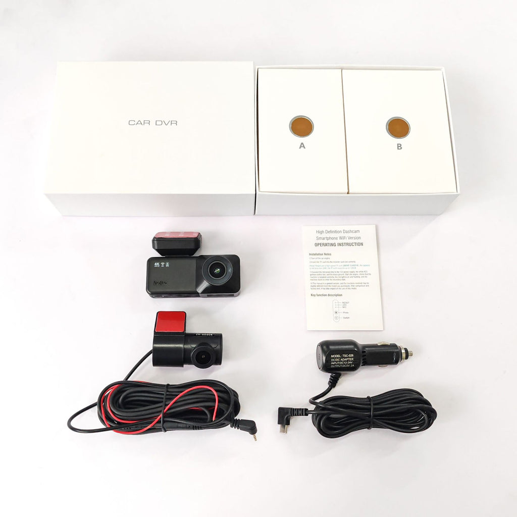 2025 New 4K Dash Cam Front and Rear with WiFi & GPS, Mini Hidden Car Camera Recorder