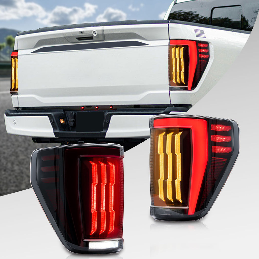 LED Tail Lights for 2021–2024 Ford F-150 – Sequential Turn Signals, Plug & Play Pair