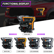 Load image into Gallery viewer, For Ford Raptor F-150 LED Dual Beam Projector Headlights 2015–2020 Sequential Turn Signal Plug and Play