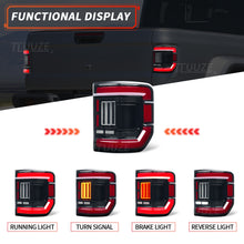 Load image into Gallery viewer, LED Tail Lights for Jeep Gladiator JT 2019–2025 – Black Housing, Red Lens, Plug &amp; Play