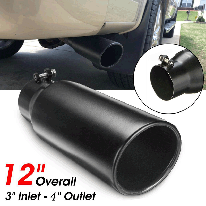 Black Stainless Steel Angled Exhaust Tip for Diesel Truck – 4" Inlet 5" Outlet