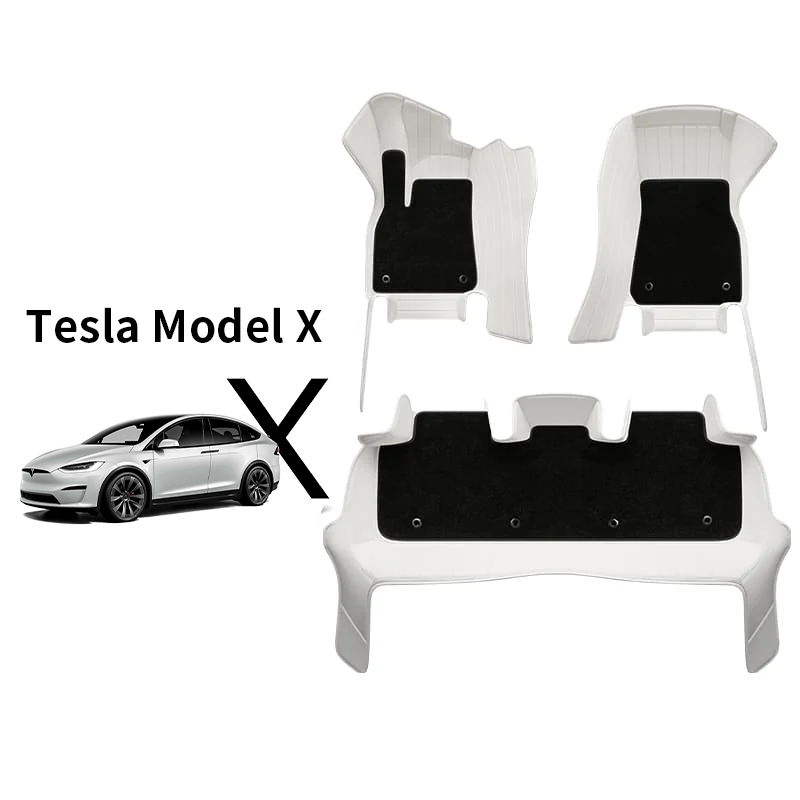 Amancarport for Tesla Model X 2016-2021(5-7 Seats) Luxury Leather All-Weather Floor Mats