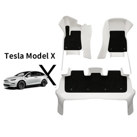 Amancarport for Tesla Model X 2016-2021(5-7 Seats) Luxury Leather All-Weather Floor Mats