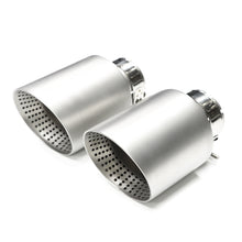 Load image into Gallery viewer, 4 Inch Stainless Steel Exhaust Tip Matte Silver or Black Honeycomb Design Universal Bolt-On