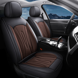 High-Back Leather Car Seat Covers, Waterproof, Airbag Compatible, for Cars, SUVs, Trucks, and Vans