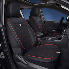 Amancarport® Universal Faux Leather Car Seat Covers – 5-Piece Waterproof Set for SUVs, Sedans & Trucks