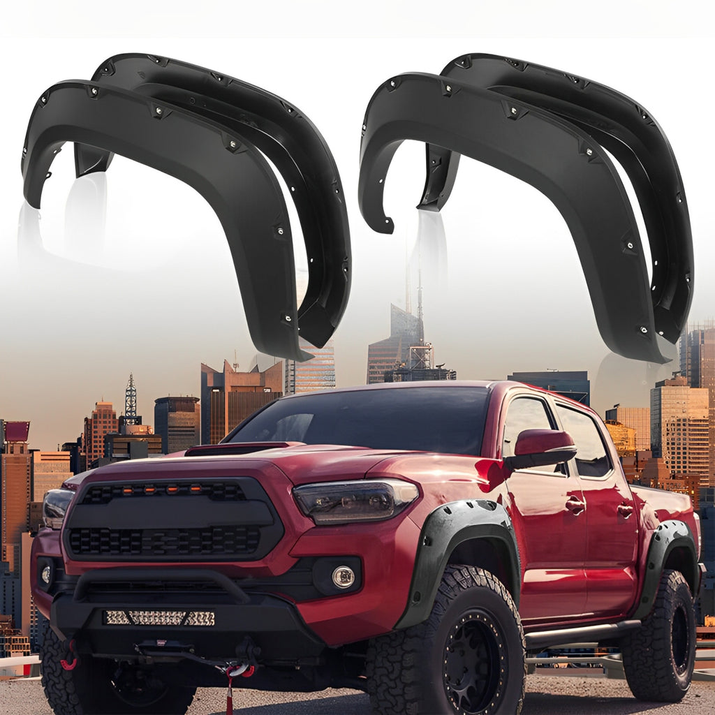 Fender Flares for 2005–2023 Toyota Tacoma – Pocket-Riveted Matte Black