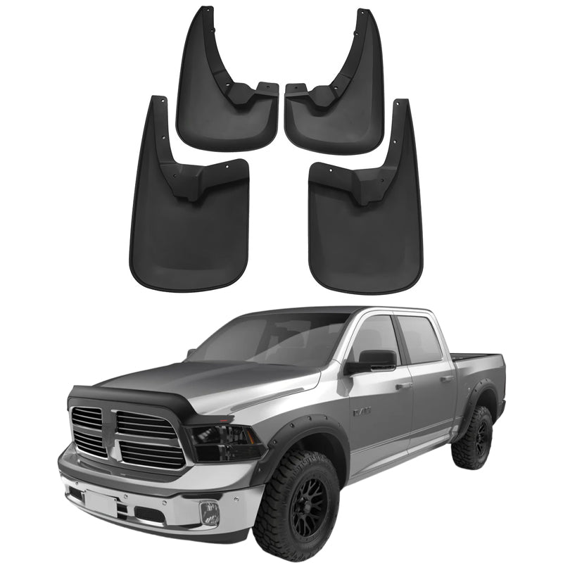 Amancarport® Mud Flaps for Dodge Ram 1500/2500/3500 2010–2024 No-Drill Custom Fit (4PCS)