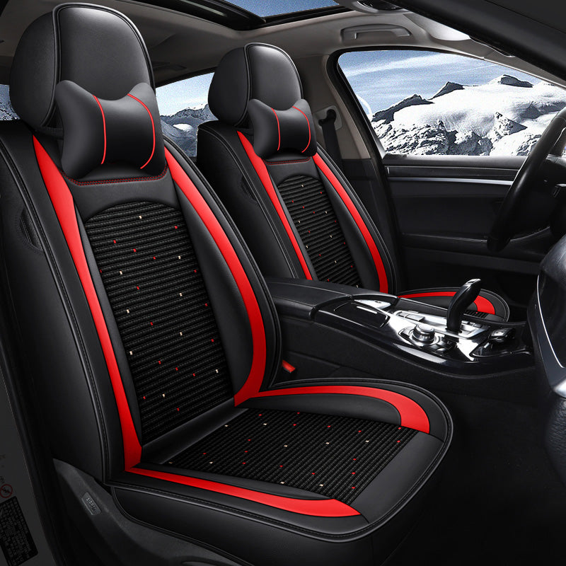 Amancarport Universal Leather Car Seat Covers – 5-Seat Full Set, Waterproof & Luxurious Fit for Most Vehicles