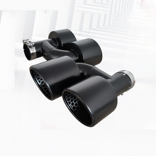 Load image into Gallery viewer, Dual Outlet Matte Black Stainless Steel Exhaust Tip with Honeycomb Design