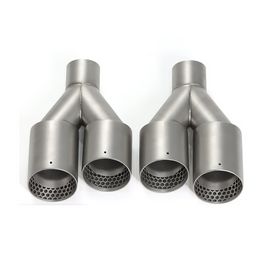 Y-Shaped Dual Outlet Exhaust Tip with Honeycomb Design – Sandblasted Stainless Steel