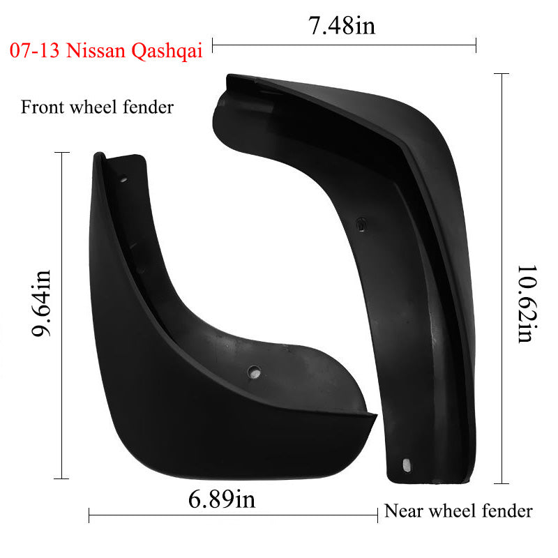 Mud Flaps for Nissan Qashqai 2007–2025 No-Drill Custom Fit Front & Rear Splash Guards (4PCS)