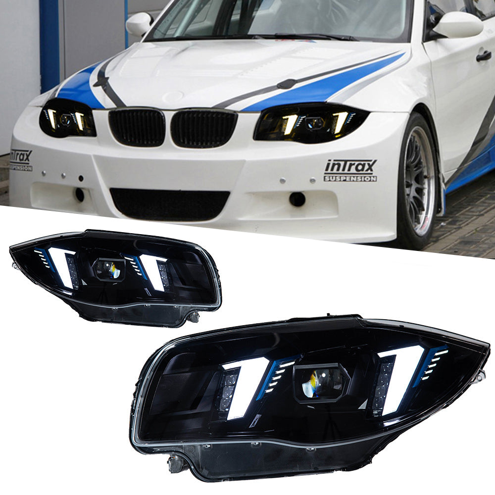 BMW 1 Series E87 2004–2011 Snake Eyes Style LED Lens Headlights