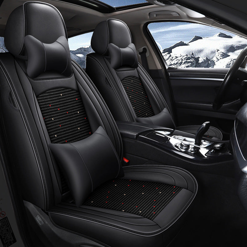 Amancarport Universal Leather Car Seat Covers – 5-Seat Full Set, Waterproof & Luxurious Fit for Most Vehicles