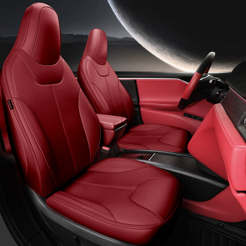 For Tesla Model S/X Seat Covers 2012–2024 5–7 Seat Nappa Leather Full Set