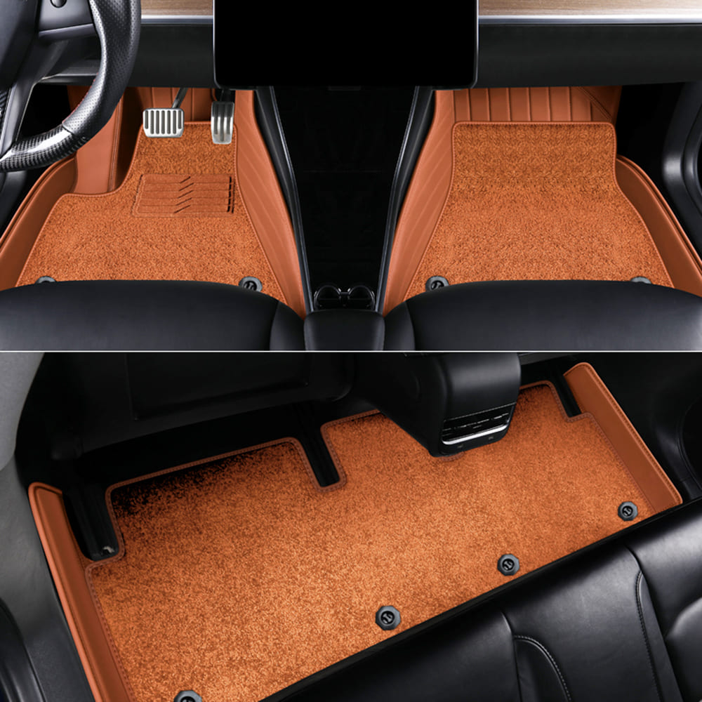Tesla Model 3/Y/Highland/Juniper All-Weather Leather Floor Mats Interior Liners
