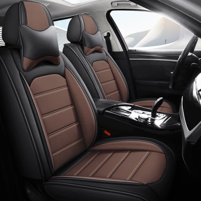 Universal Waterproof Leather Car Seat Covers Full Set, Front and Rear Seat Protection, Car Accessories.