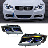 Applicable to 2005-2012 BMW 3 Series E90 LED Lens Headlights Assembly Upgrade Version, Streamer Turn Signal