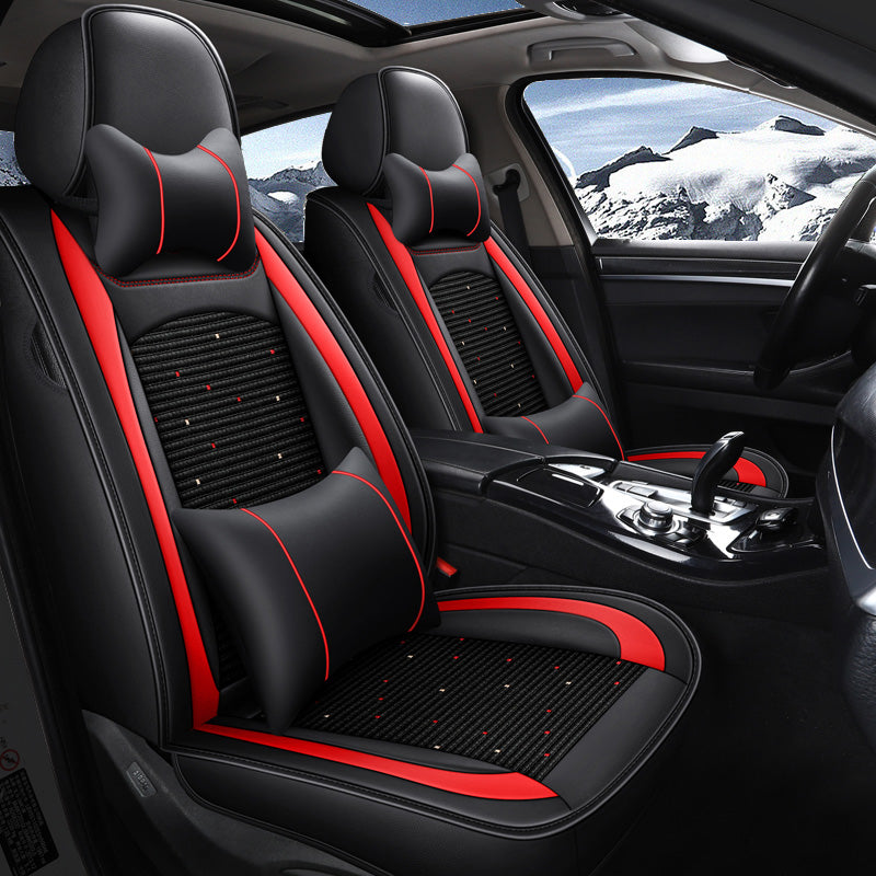 Amancarport Universal Leather Car Seat Covers – 5-Seat Full Set, Waterproof & Luxurious Fit for Most Vehicles