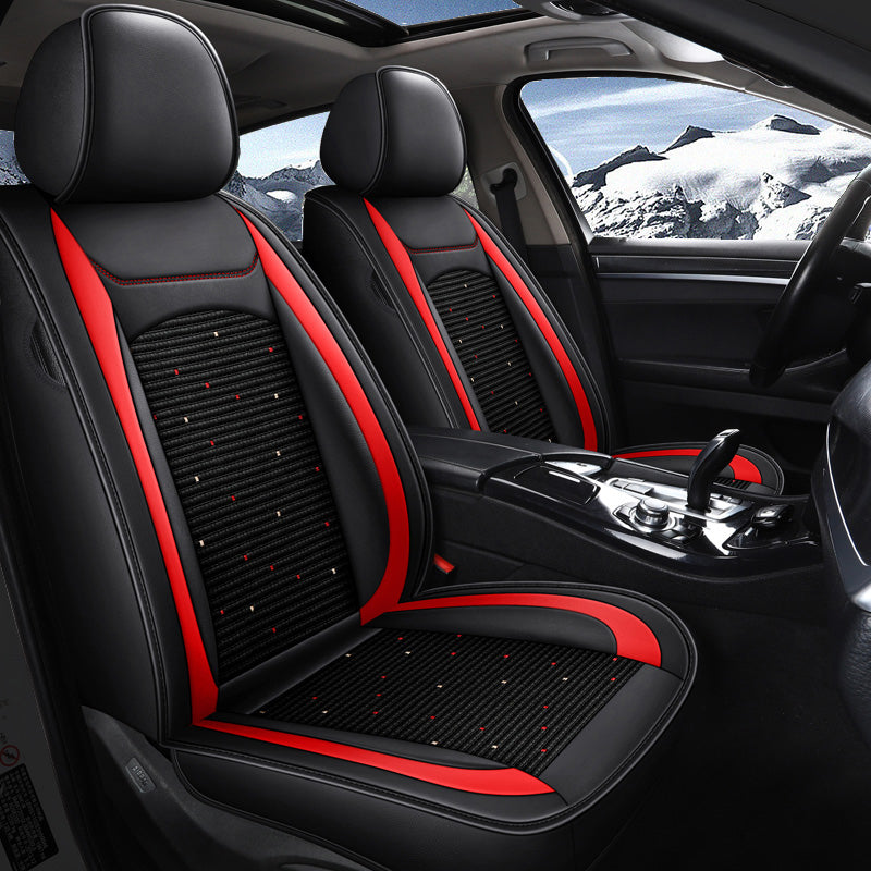 Amancarport Universal Leather Car Seat Covers – 5-Seat Full Set, Waterproof & Luxurious Fit for Most Vehicles