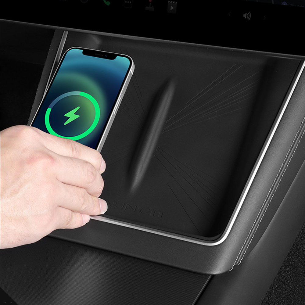 Tesla Model 3/Y Custom Storage Organizer 10-Piece Set - Highland/Juniper Floor Mats+Trunk Bucket+Phone Holder