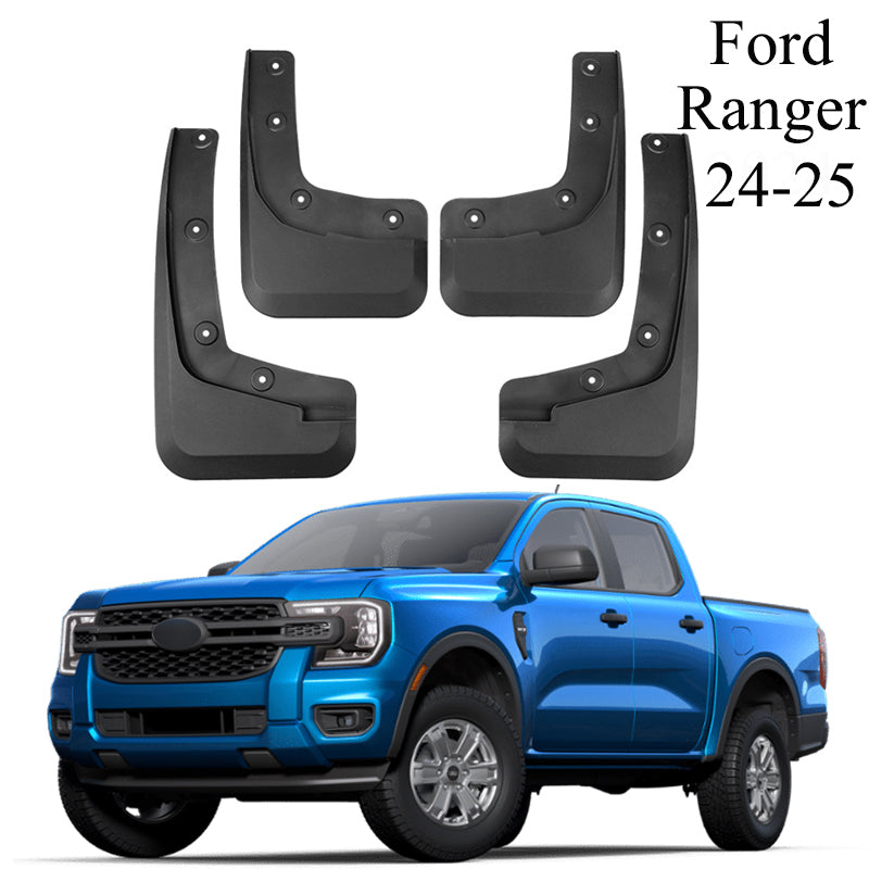 Mud Flaps for Ford Ranger 2011–2025 No-Drill Custom Fit All-Weather Front & Rear Splash Guards (4PCS)