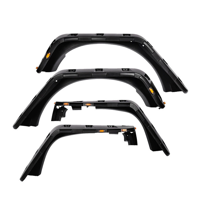 Front & Rear Fender Flares Kit for 2007–2018 Jeep Wrangler JK – 4-Piece Set with LED Lights