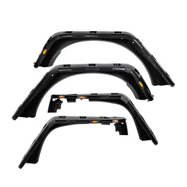 Front & Rear Fender Flares Kit for 2007–2018 Jeep Wrangler JK – 4-Piece Set with LED Lights