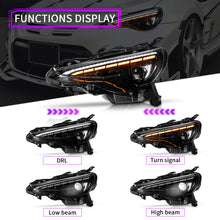 Load image into Gallery viewer, LED Headlights for 2012–2021 Toyota 86, Subaru BRZ, Scion FR-S – RGB DRL, Sequential Turn Signals, Plug &amp; Play Pair