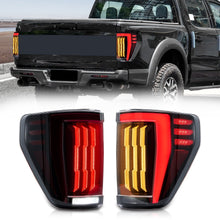 Load image into Gallery viewer, LED Tail Lights for 2021–2024 Ford F-150 – Sequential Turn Signals, Plug &amp; Play Pair