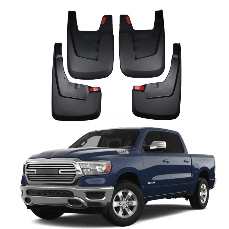 Amancarport® Mud Flaps for Dodge Ram 1500/2500/3500 2010–2024 No-Drill Custom Fit (4PCS)