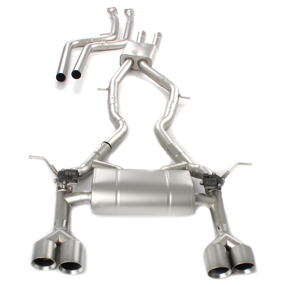 For BMW F8x M3/M4 (2014–2020) Full Exhaust System with Valves – Front + Mid-Rear Section, Titanium or Stainless Steel