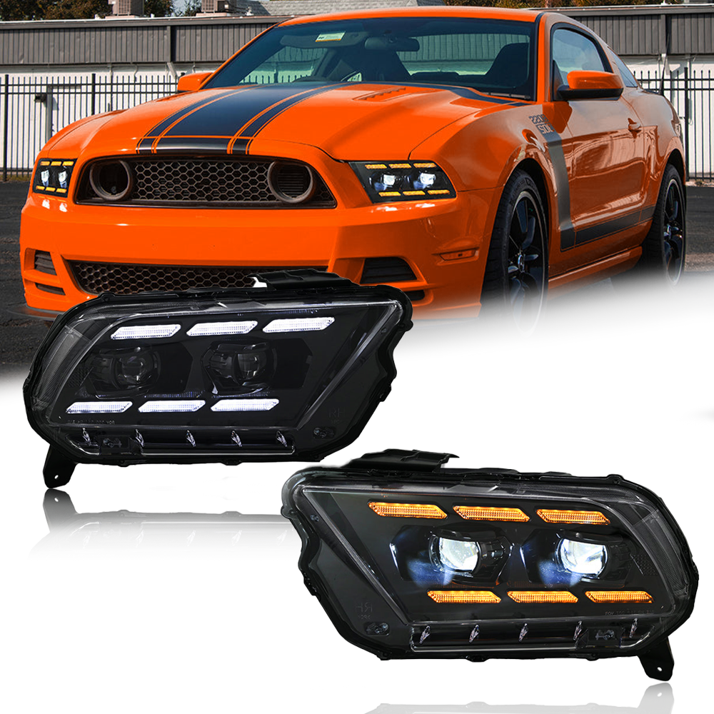 LED Headlights for 2009–2014 Ford Mustang – Dual Projector, Sequential Turn Signal, Plug & Play
