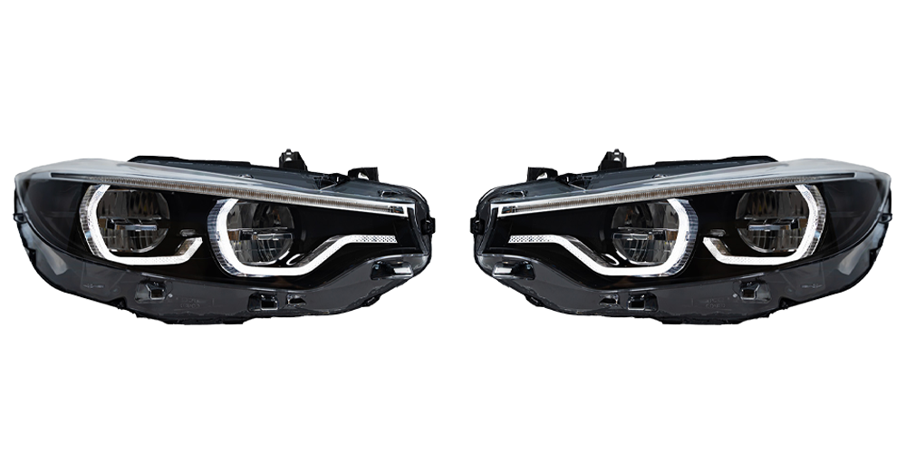 GTS Style LED Headlights for BMW 4-Series 2013-2020 F32 F82 F36 with Yellow Red DRL