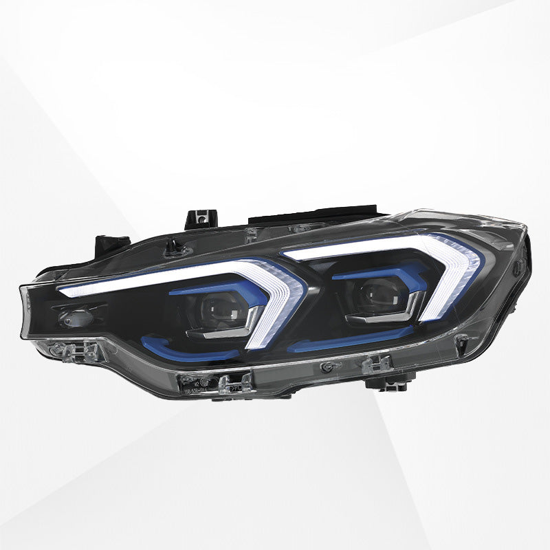 Applicable to 2013-2018 BMW 3 Series F30 LED Headlight Assembly Upgrade Version, Blue Frame Lens, Streamer Turn Signal