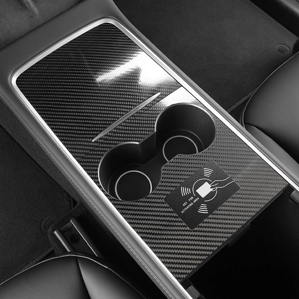 Real Carbon Fiber Center Console Trim Panel Cover For Tesla Model 3 Y