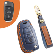 Load image into Gallery viewer, For Audi Key Fob Cover Genuine Leather,Leather Key Case Protector Compatible Audi A4 Q7 Q5 TT A3 A6 SQ5 R8 S5 Smart Key