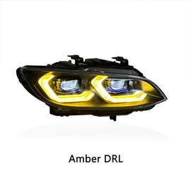 Laser Style LED Headlights for 2007–2010 BMW E92 E93 M3 3 Series – Dual Projector with Amber/White DRL