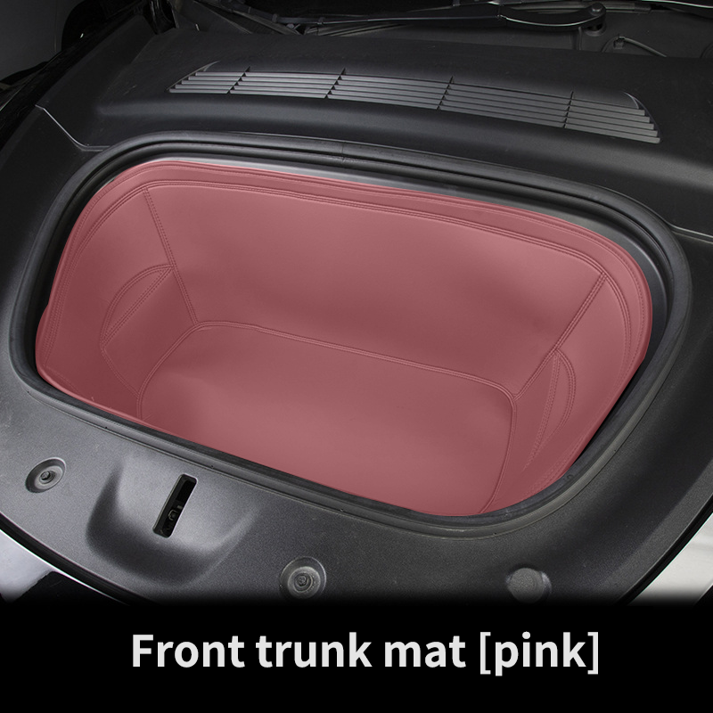 Leather Trunk Mats for Tesla Model 3/Y, Front & Rear, Waterproof, Scratch-Resistant, Easy to Clean
