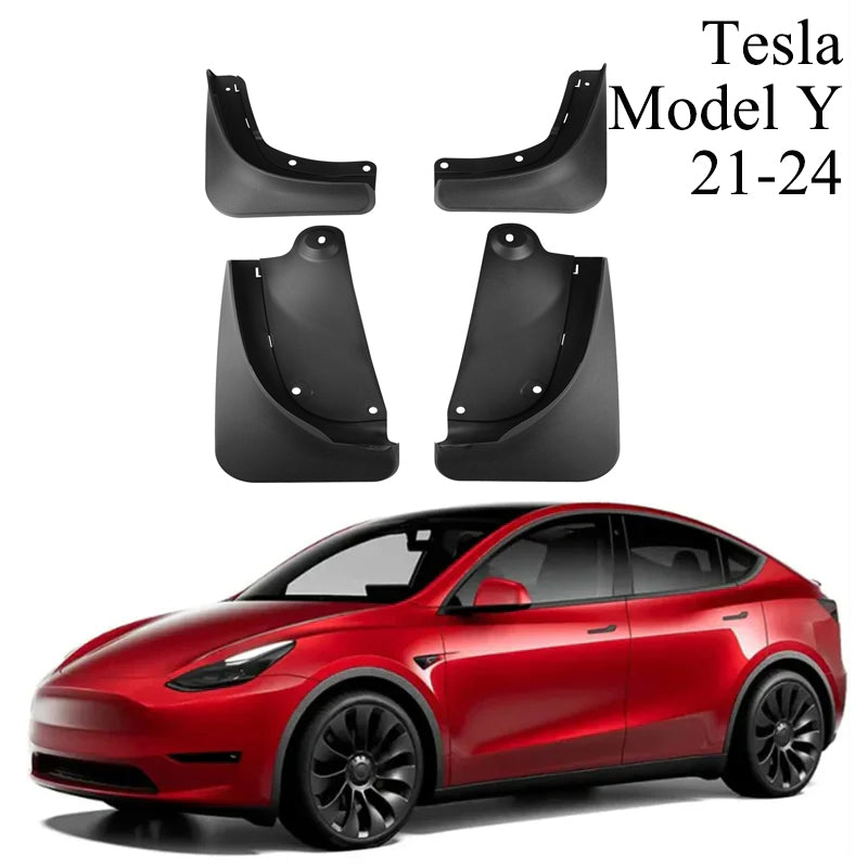 Amancarport® Mud Flaps for Tesla Model Y 2021–2026 No-Drill Custom Fit Front & Rear Splash Guards (4PCS)