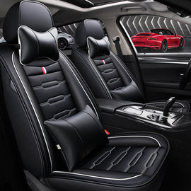 Amancarport® Luxury PU Leather Car Seat Covers – Full Set, Non-Slip Interior Protectors