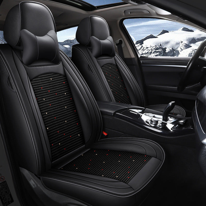 Amancarport Universal Leather Car Seat Covers – 5-Seat Full Set, Waterproof & Luxurious Fit for Most Vehicles