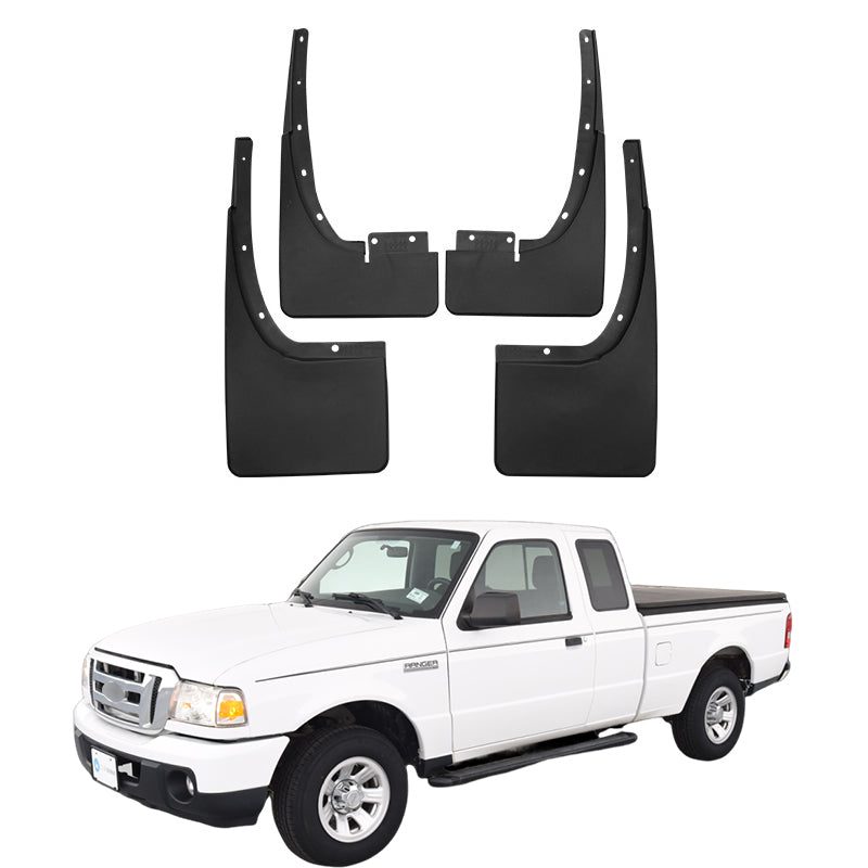 Mud Flaps for Ford Ranger 2011–2025 No-Drill Custom Fit All-Weather Front & Rear Splash Guards (4PCS)