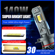 Load image into Gallery viewer, LED Headlight Bulbs, H11/H4/9005 (HB3)/9006 (HB4) Compatible, 140W 65800 LM 6000K (2-Pack)