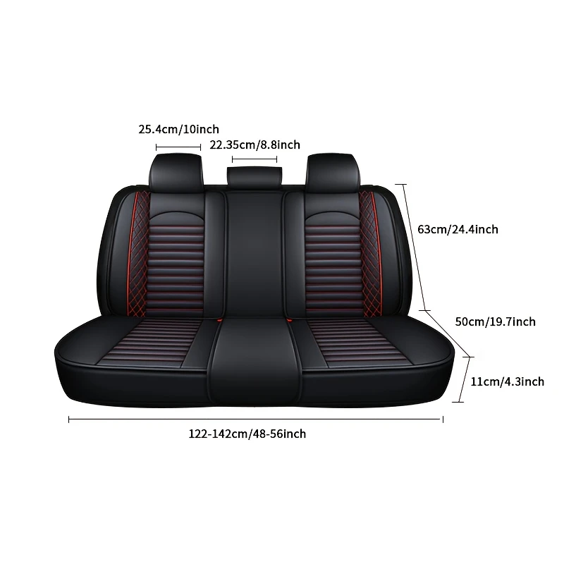 Amancarport® 5-Piece Car Seat Covers Full Set – Universal Faux Leather Cushions for Cars, SUVs & Trucks