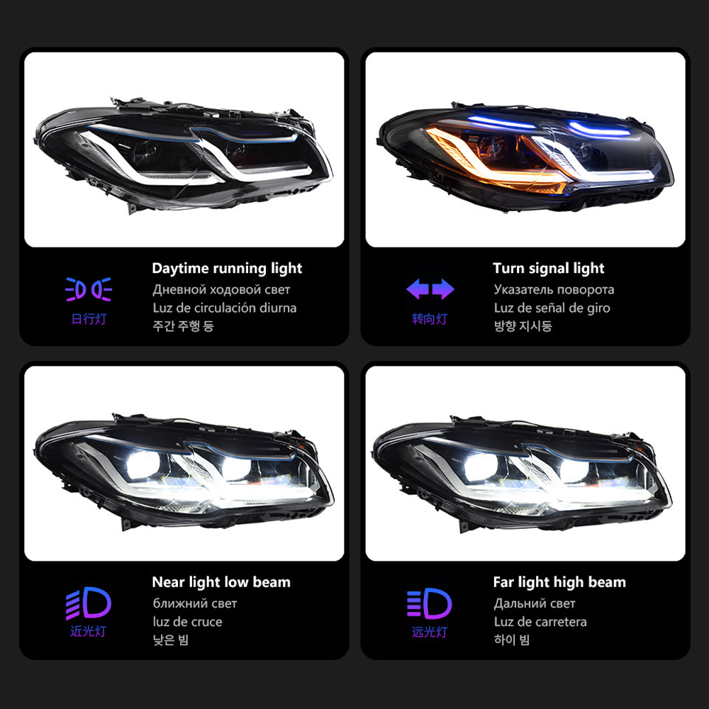 BMW 5 Series F10 2011–2017 LED Thundereye Headlights Assembly – Fits OEM Xenon & Halogen Models