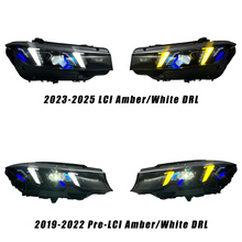 Load image into Gallery viewer, Snake Eyes Style Headlights for BMW 3 Series G20 G21 (2019 - Present) Assembly Upgrade, Amber DRL
